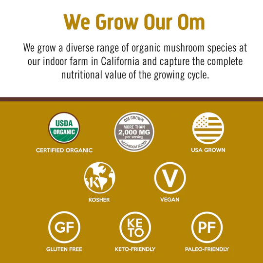 Om Mushroom Superfood - Master Blend Plant‑Based Protein - Creamy Chocolate - 518g - 14 Servings image 2