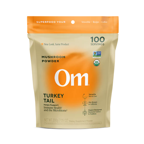 Om Mushroom Superfood - Turkey Tail Organic Mushroom Powder - 200g - 100 Servings image 0