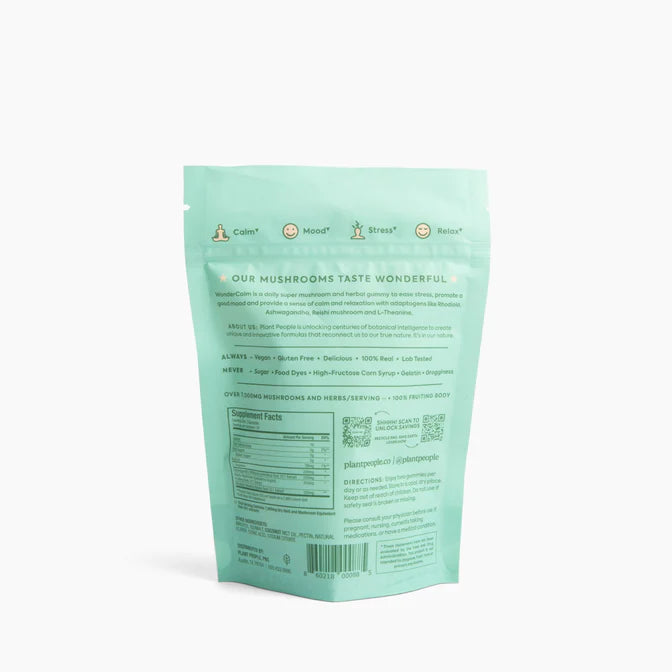 Plant People - WonderCalm Mushroom Gummies - Summer Peach - 60ct - 200mg per Serving - 30 Servings image 1