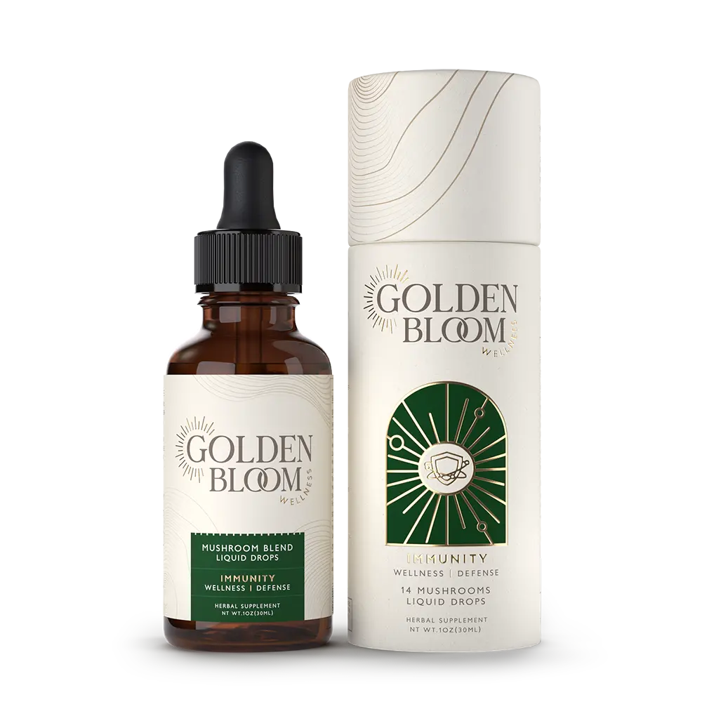 Golden Bloom Wellness - Immunity Fusion Mushroom Blend Tincture - 30mL - 30 Servings image 0