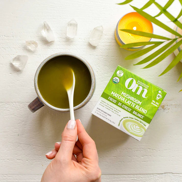 Om Mushroom Superfood - Mushroom Matcha Latte Blend - 80g - 10 Servings image 2