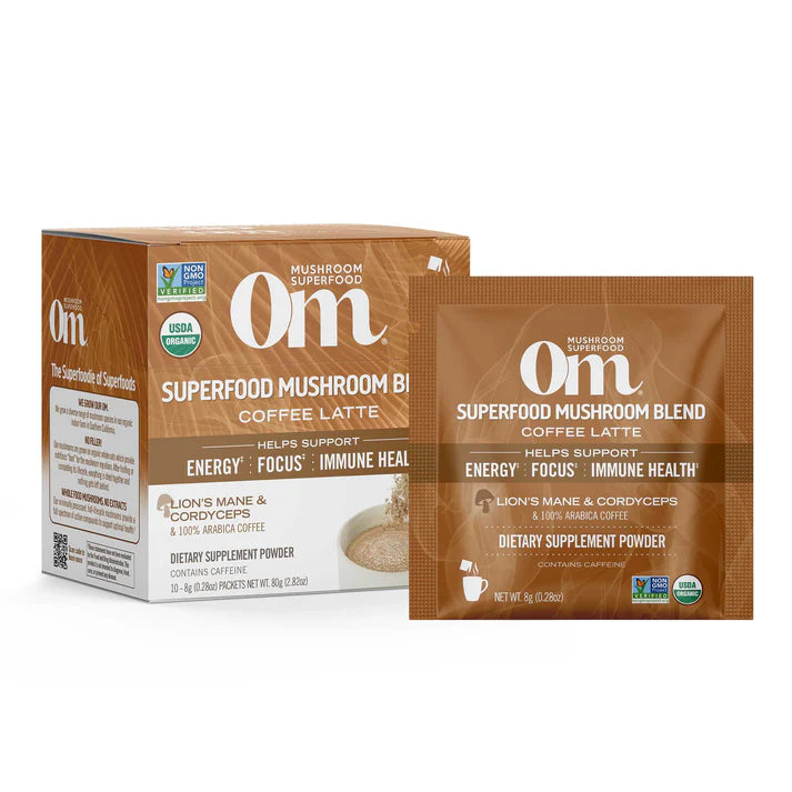 Om Mushroom Superfood - Mushroom Coffee Latte Blend - 80g - 10 Servings image 0
