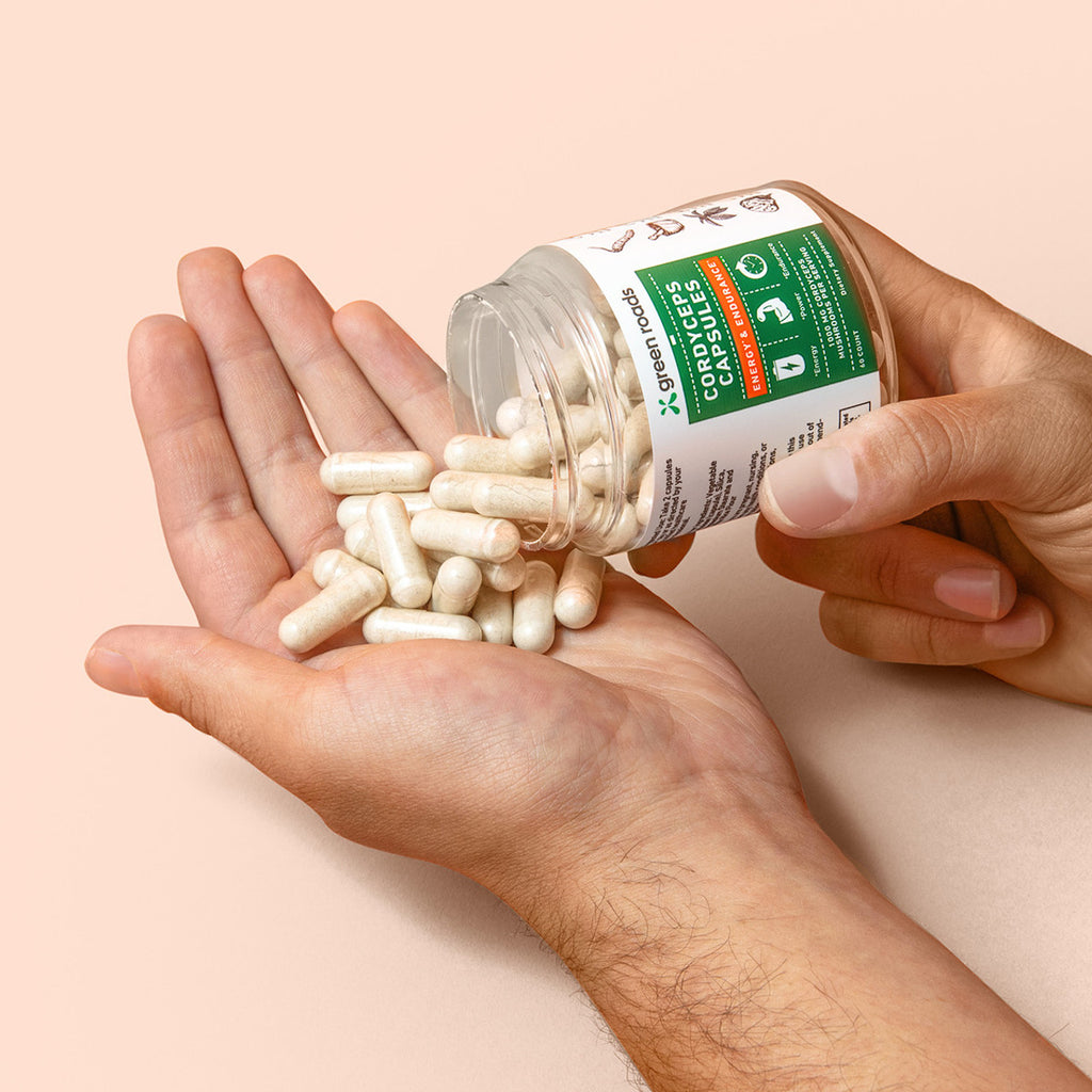 Green Roads - Cordyceps Energy + Endurance Mushroom Capsules - 60ct - 1000mg Cordyceps per Serving - 30 Servings image 2
