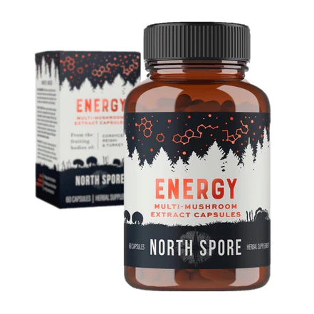 North Spore - Energy Organic Multi-Mushroom Extract Capsules - 60ct - 60 Servings image 0