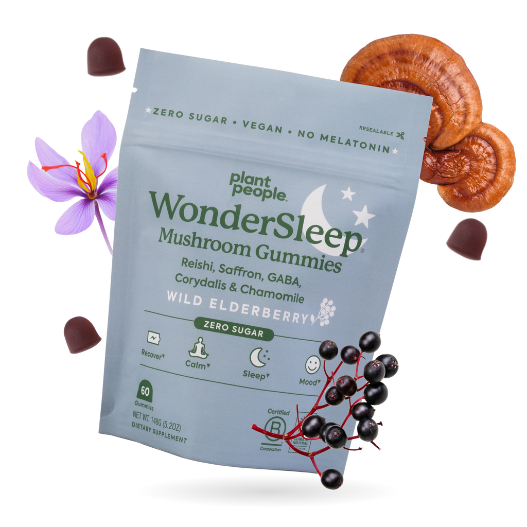 Plant People - WonderSleep Mushroom Gummies - Wild Elderberry - 60ct - 510mg per Serving - 30 Servings image 0