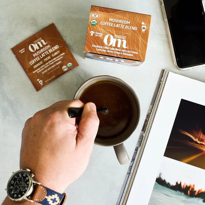 Om Mushroom Superfood - Mushroom Coffee Latte Blend - 80g - 10 Servings image 2