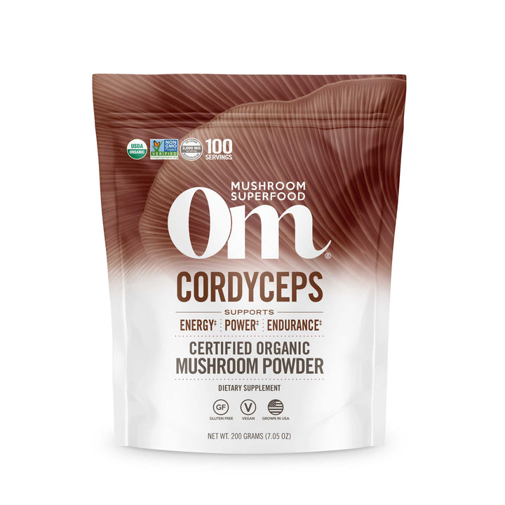 Om Mushroom Superfood - Cordyceps Organic Mushroom Powder - 200g - 100 Servings image 0