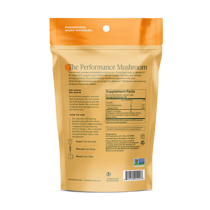Om Mushroom Superfood - Cordyceps Organic Mushroom Powder - 60g - 30 Servings image 3