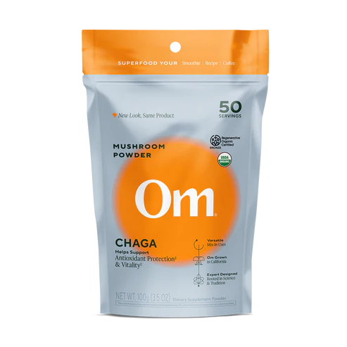 Om Mushroom Superfood - Chaga Organic Mushroom Powder - 100g - 50 Servings image 0