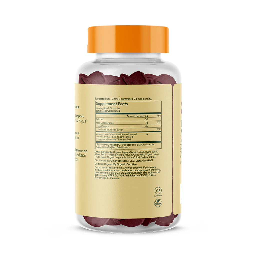 Om Mushroom Superfood - Lion's Mane Mushroom Gummies - Strawberry - 60ct - 30 Servings image 1