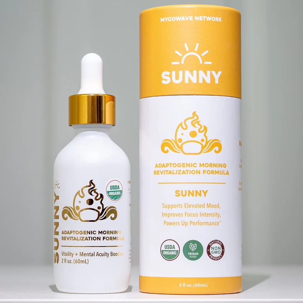 Mycowave Network - SUNNY AM 4-in-1 Liquid Mushroom Extract Tincture - 60mL - 30 Servings image 0