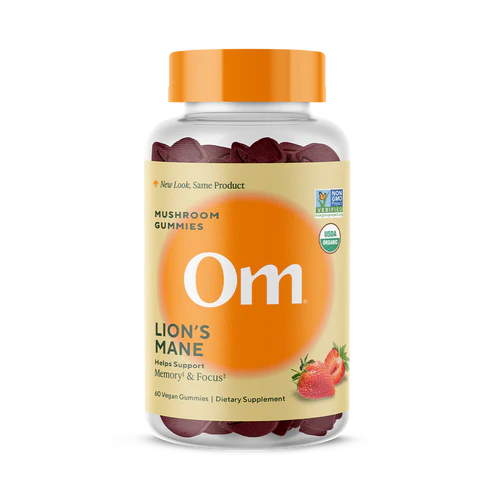 Om Mushroom Superfood - Lion's Mane Mushroom Gummies - Strawberry - 60ct - 30 Servings image 0