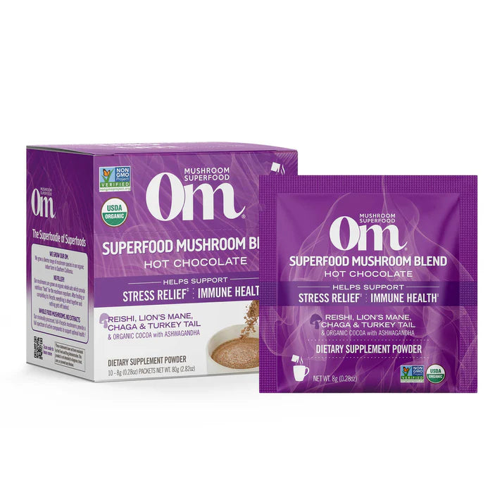 Om Mushroom Superfood - Mushroom Hot Chocolate Blend - 80g - 10 Servings image 0