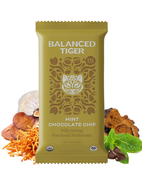 Balanced Tiger - Functional Mushroom Protein Bar - Mint Chocolate Chip - 12ct - 1500mg per Serving - 12 Servings image 0