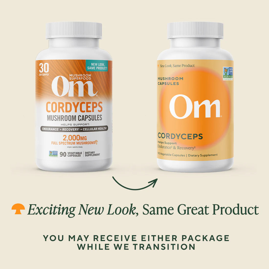 Om Mushroom Superfood - Cordyceps Mushroom Capsules - 90ct - 30 Servings image 2