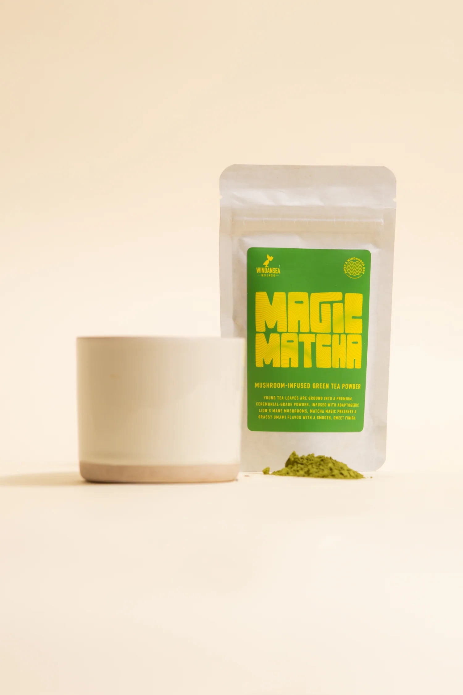 Windansea Coffee - Magic Matcha Mushroom Green Tea Powder - 50g - 400mg Lion's Mane per Serving - 20 Servings image 1