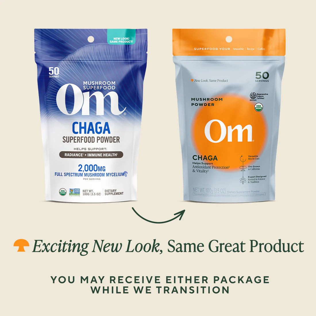 Om Mushroom Superfood - Chaga Organic Mushroom Powder - 100g - 50 Servings image 3