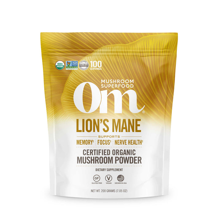 Om Mushroom Superfood - Lion’s Mane Organic Mushroom Powder - 200g - 100 Servings image 0