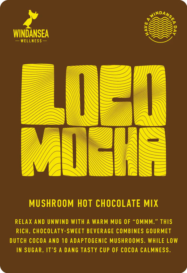 Windansea Coffee - Loco Mocha Mushroom Hot Chocolate Mix - 80g - 640mg Mushroom Blend per Serving - 10 Servings image 2