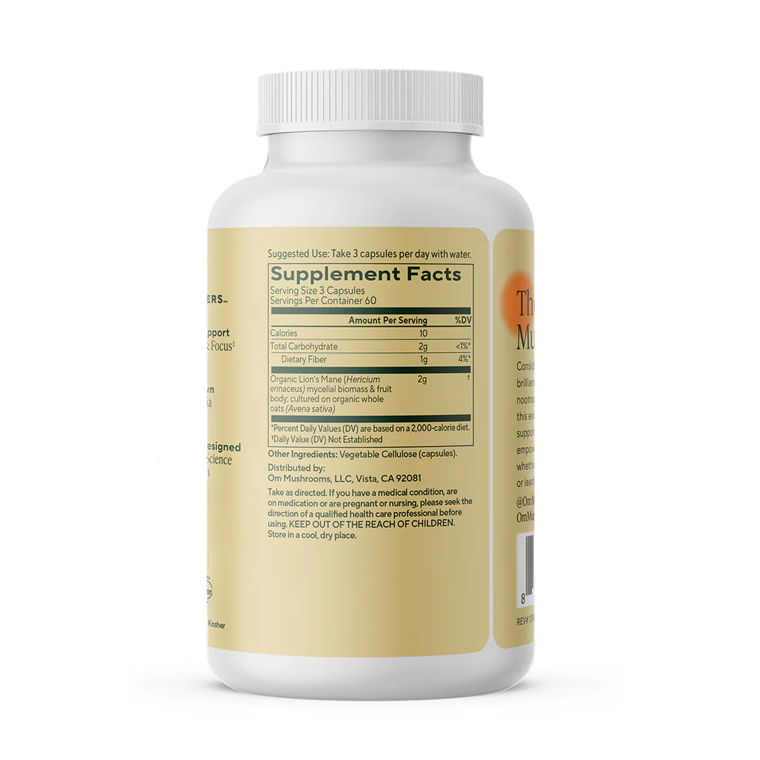 Om Mushroom Superfood - Lion’s Mane Mushroom Capsules - 180ct - 60 Servings image 2