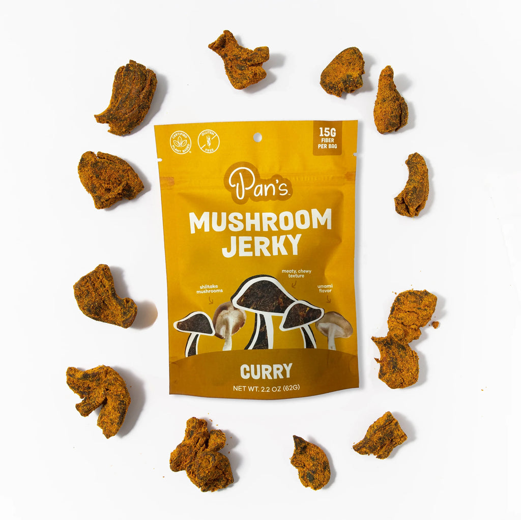 Pan's Mushroom Jerky - Curry Mushroom Jerky - Shiitake - 62g - 2 Servings image 4