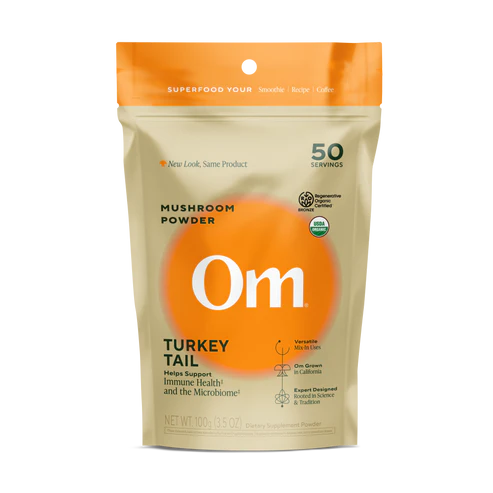Om Mushroom Superfood - Turkey Tail Organic Mushroom Powder - 100g - 50 Servings image 0