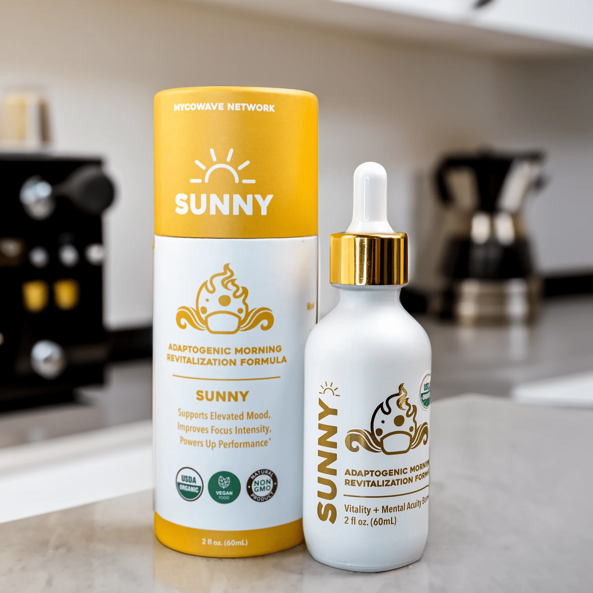 Mycowave Network - SUNNY AM 4-in-1 Liquid Mushroom Extract Tincture - 60mL - 30 Servings image 3
