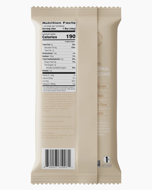 Balanced Tiger - Functional Mushroom Protein Bar - Vanilla Chai - 12ct - 1500mg per Serving - 12 Servings image 1