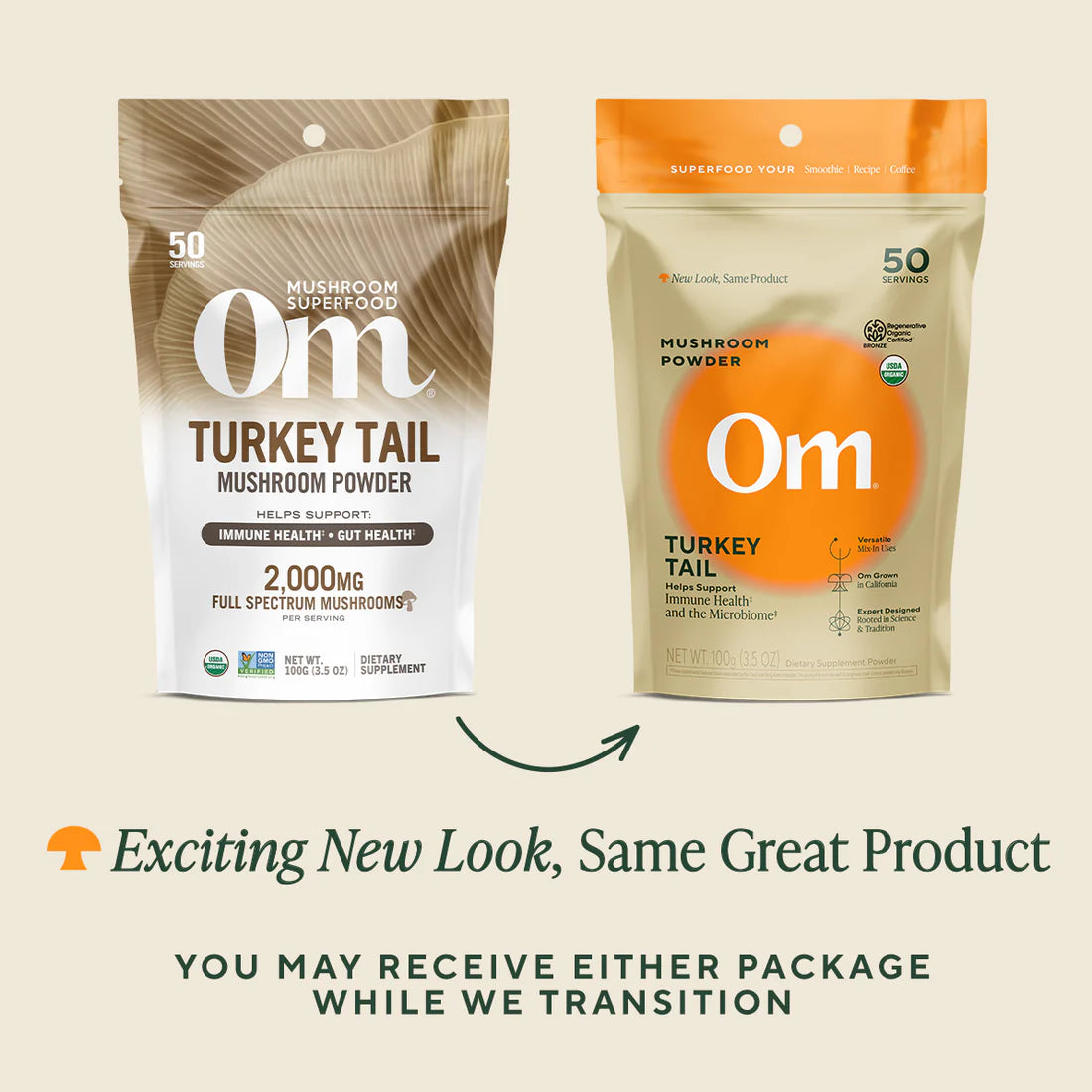 Om Mushroom Superfood - Turkey Tail Organic Mushroom Powder - 200g - 100 Servings image 2