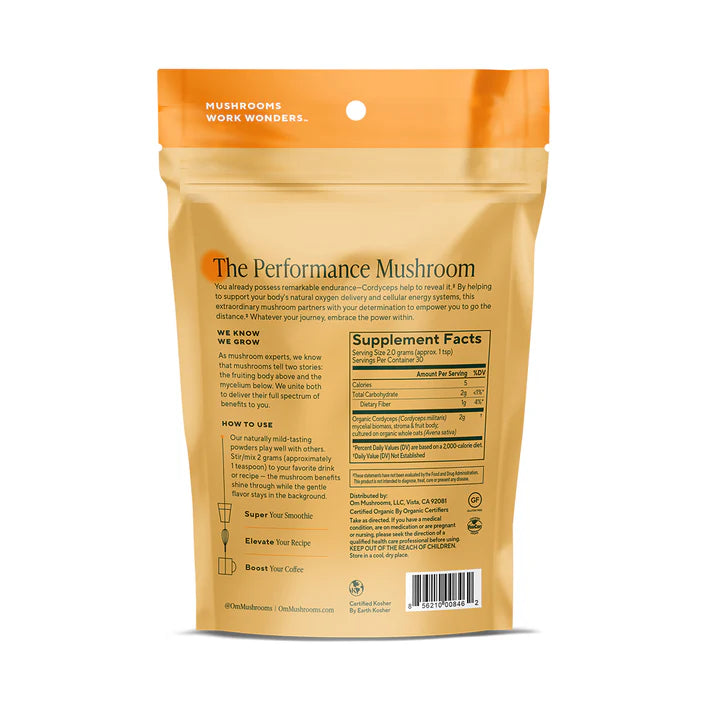 Om Mushroom Superfood - Cordyceps Organic Mushroom Powder - 100g - 50 Servings image 4