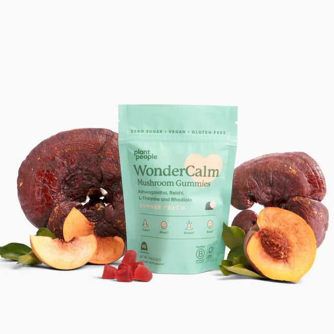 Plant People - WonderCalm Mushroom Gummies - Summer Peach - 60ct - 200mg per Serving - 30 Servings image 3