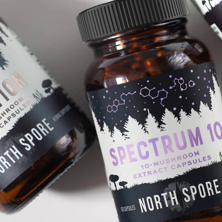 North Spore - Spectrum 10 Organic Multi-Mushroom Extract Capsules - 60ct - 60 Servings image 2