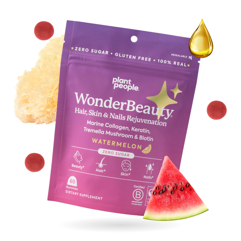 Plant People - WonderBeauty Mushroom Gummies - Watermelon - 60ct - 300mg per serving - 30 Servings image 0