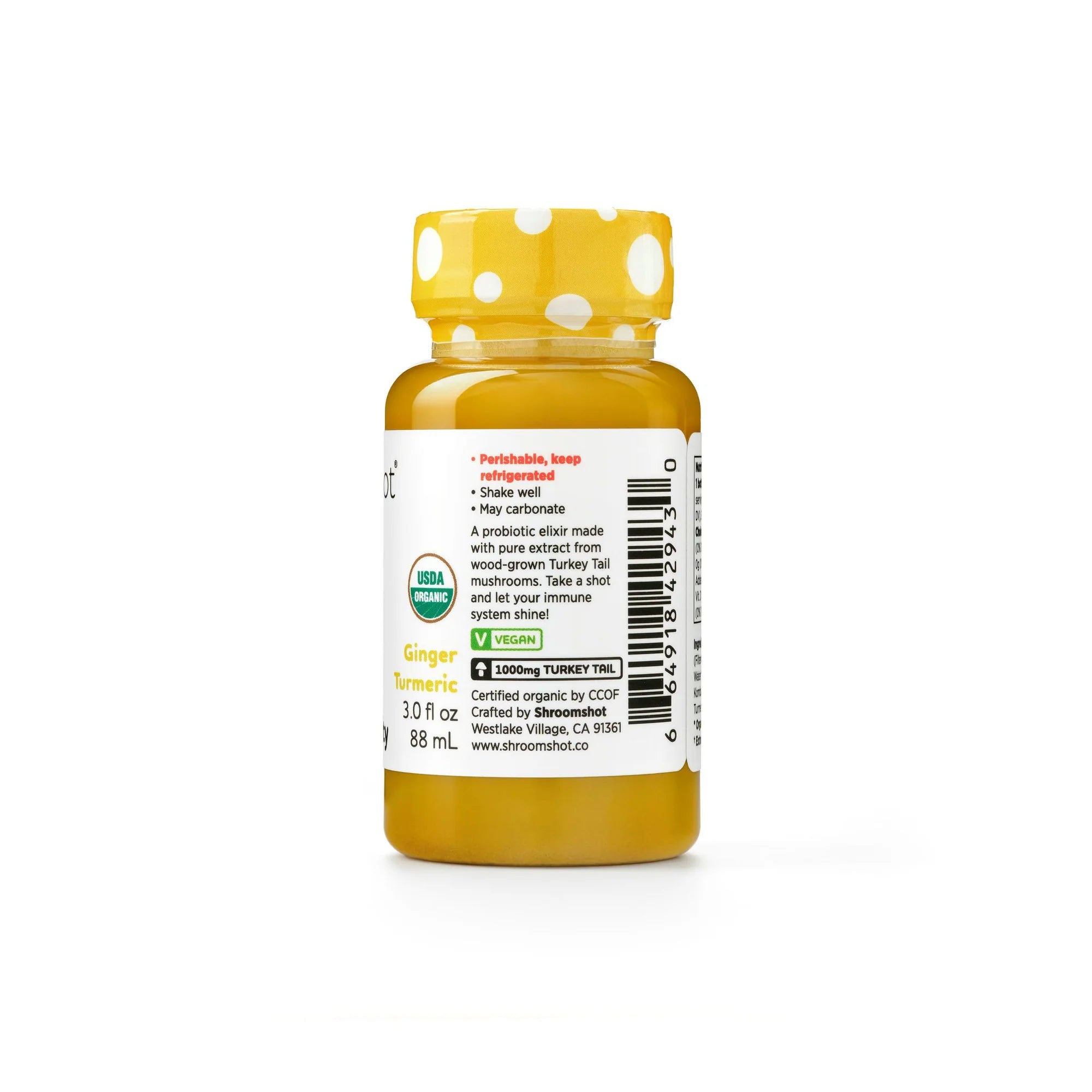 Shroomworks - Golden Immunity Turkey Tail Shroomshot - Ginger Turmeric - 12ct - 12 Servings image 3