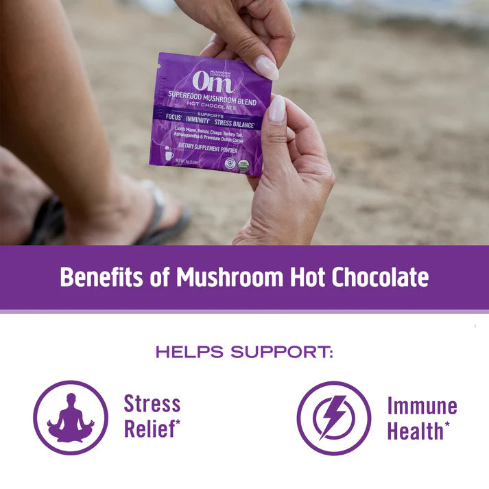 Om Mushroom Superfood - Mushroom Hot Chocolate Blend - 80g - 10 Servings image 6
