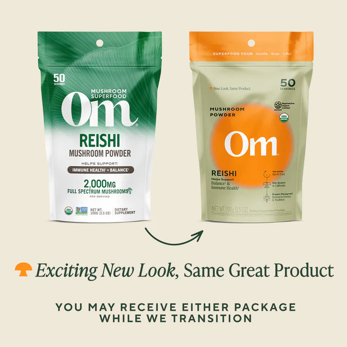 Om Mushroom Superfood - Reishi Organic Mushroom Powder - 100g - 50 Servings image 2