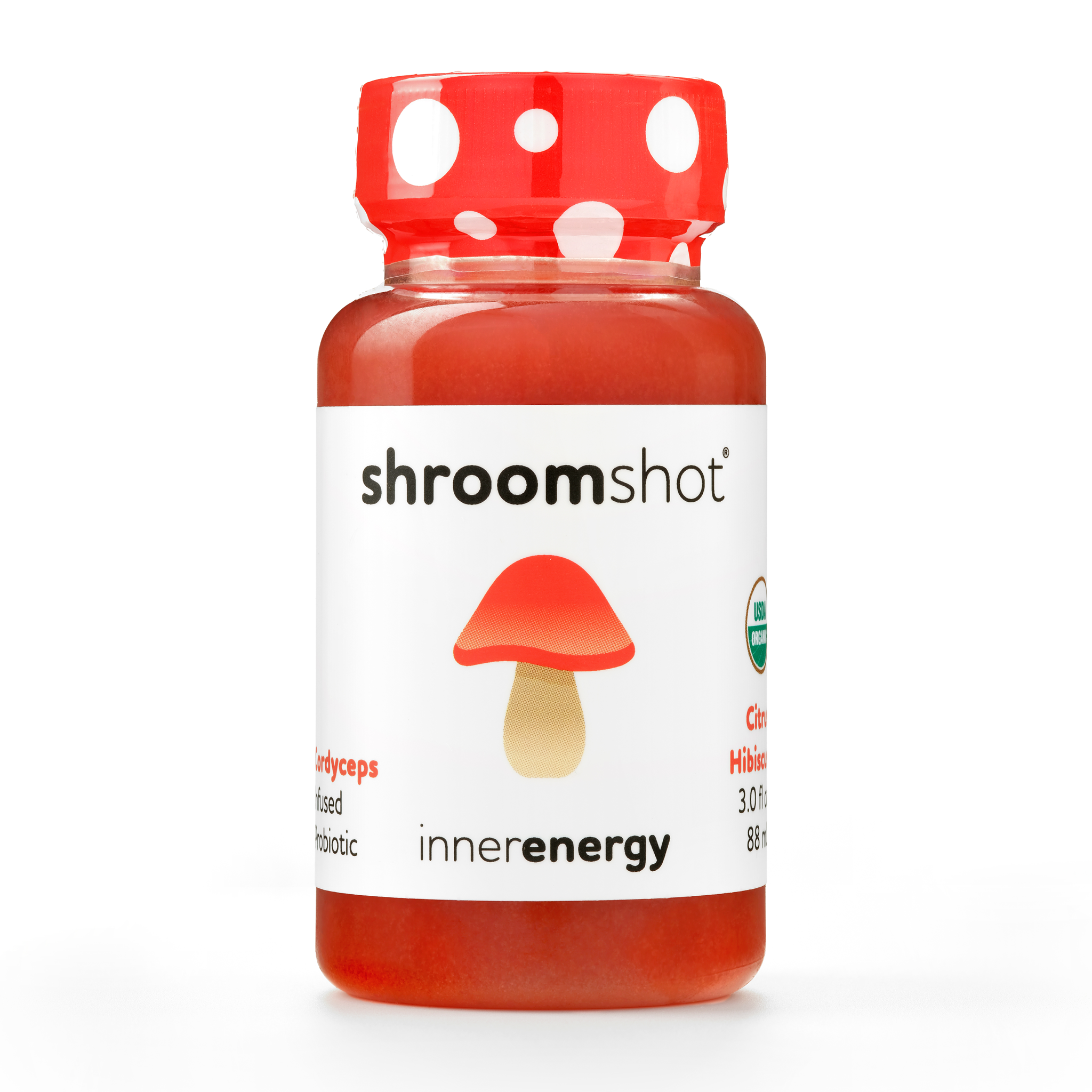 Shroomworks - Inner Energy Cordyceps Shroomshot - Citrus Hibiscus - 12ct - 12 Servings image 0