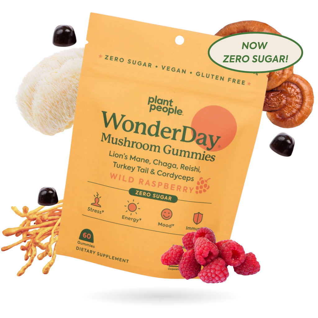 Plant People - WonderDay Mushroom Gummies - Wild Raspberry - 60ct - 2500mg per Serving - 30 Servings image 0