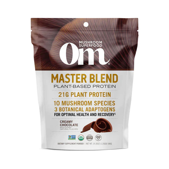 Om Mushroom Superfood - Master Blend Plant‑Based Protein - Creamy Chocolate - 518g - 14 Servings image 0