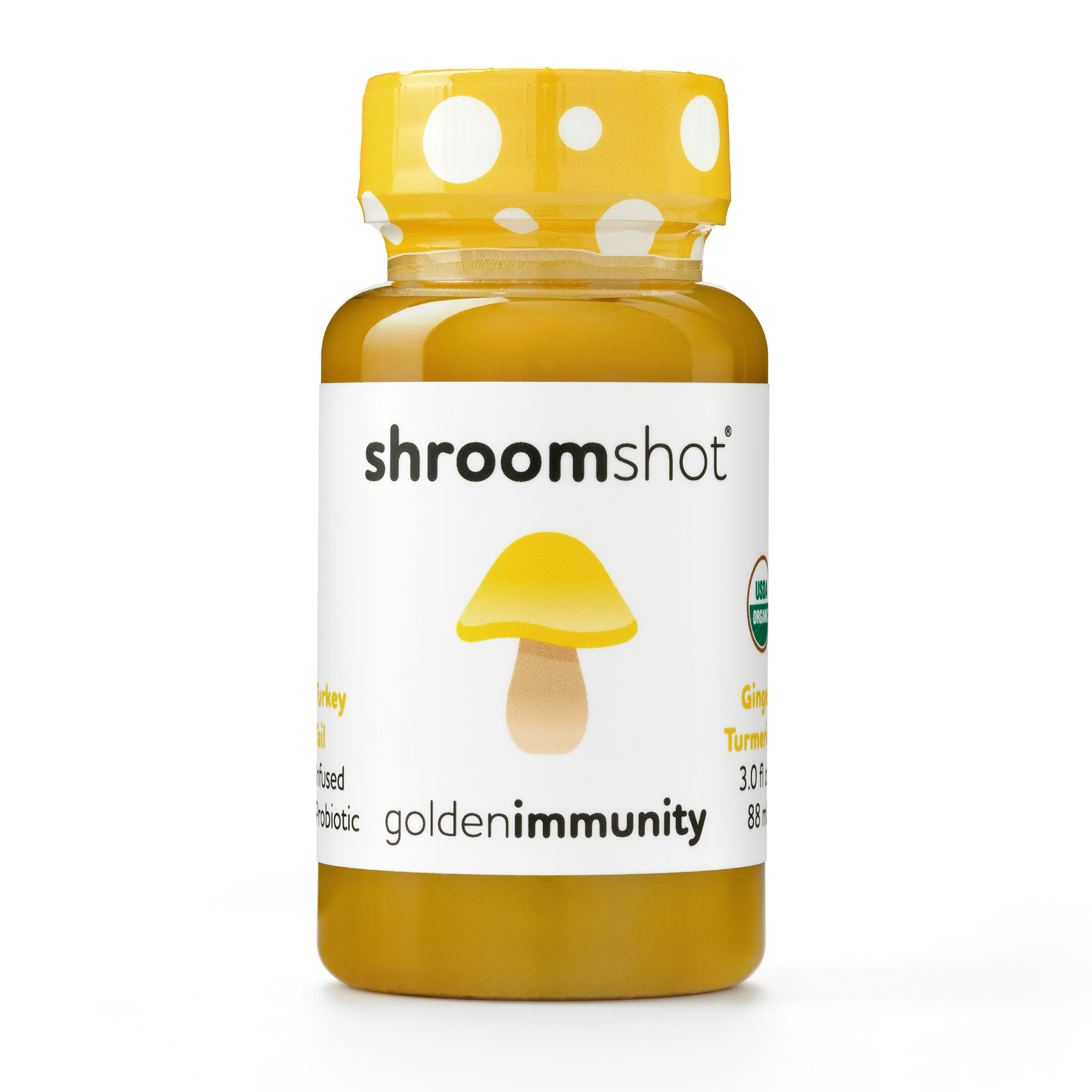 Shroomworks - Golden Immunity Turkey Tail Shroomshot - Ginger Turmeric - 12ct - 12 Servings image 0