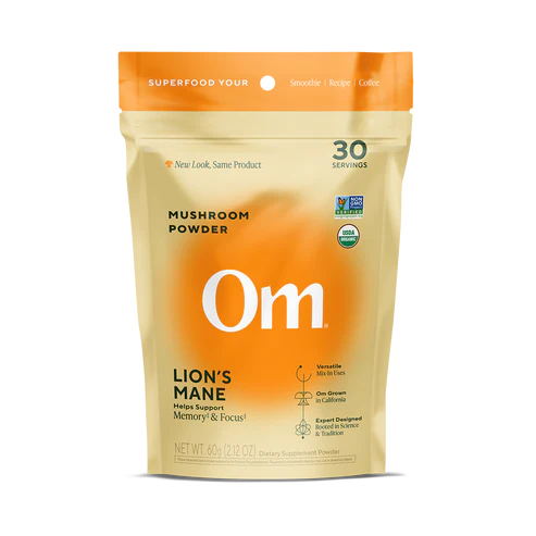 Om Mushroom Superfood - Lion’s Mane Organic Mushroom Powder - 60g - 30 Servings image 0