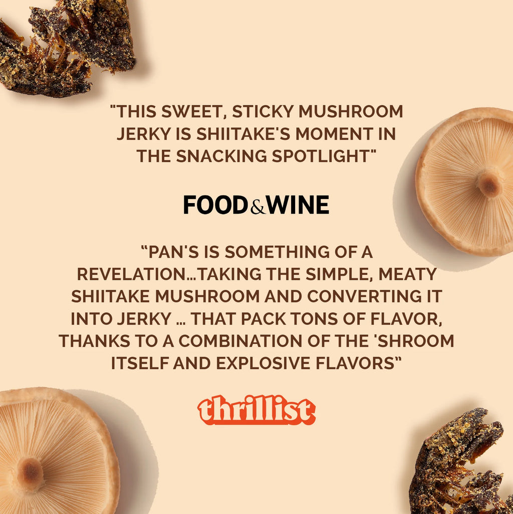 Pan's Mushroom Jerky - Salt &amp; Pepper Mushroom Jerky - Shiitake - 62g - 2 Servings image 5