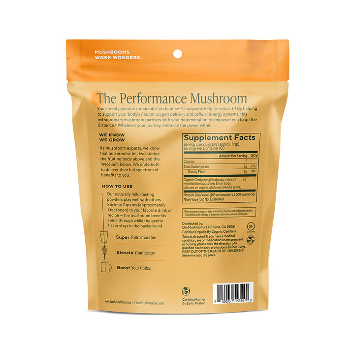 Om Mushroom Superfood - Cordyceps Organic Mushroom Powder - 60g - 30 Servings image 1