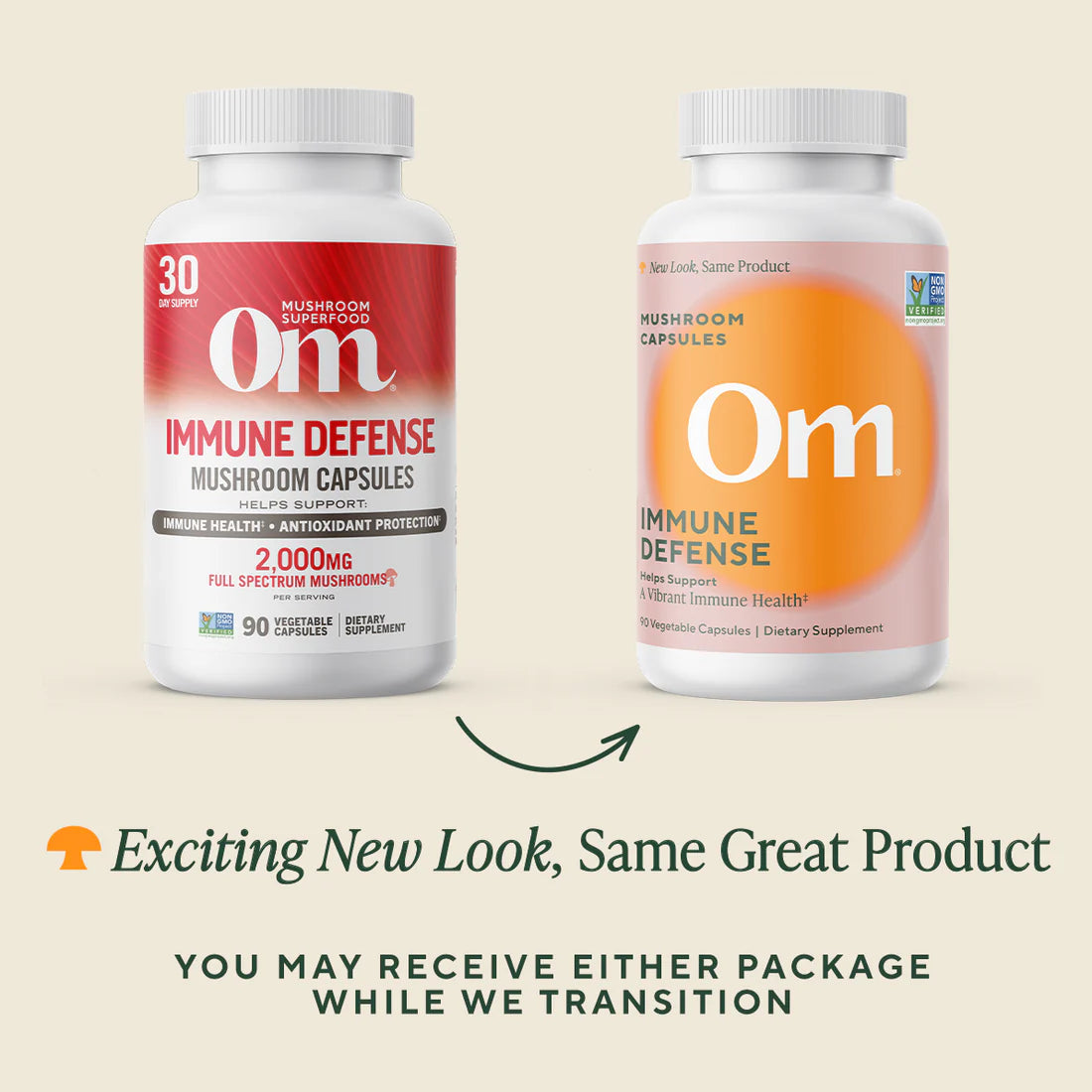 Om Mushroom Superfood - Immune Defense Mushroom Capsules - 90ct - 30 Servings image 2