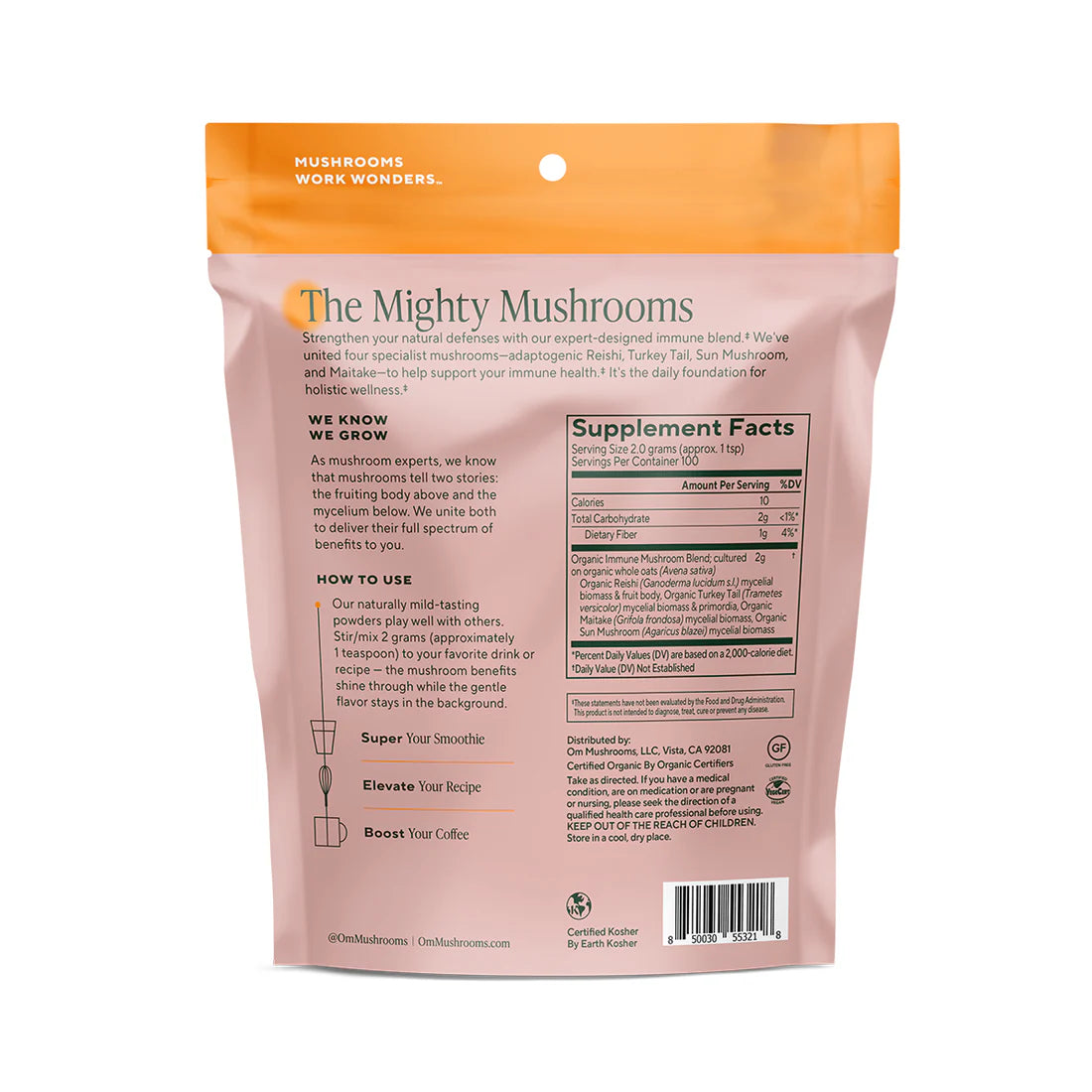 Om Mushroom Superfood - Immune Blend Organic Mushroom Powder - 100g - 50 Servings image 1