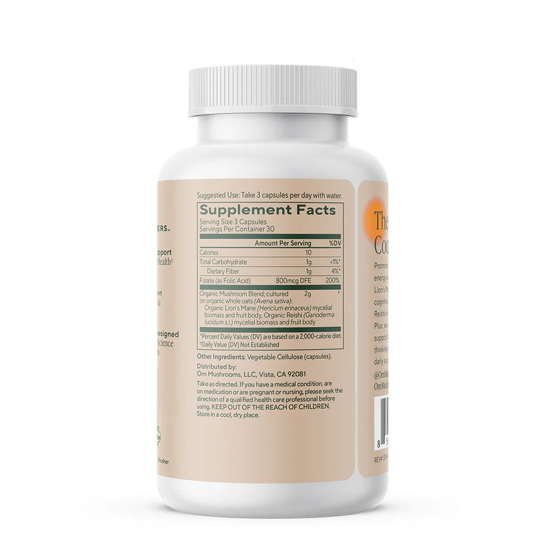 Om Mushroom Superfood - Brain Fuel Mushroom Capsules - 90ct - 30 Servings image 1