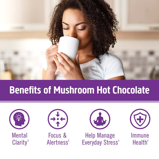Om Mushroom Superfood - Mushroom Hot Chocolate Blend - 240g - 30 Servings image 5