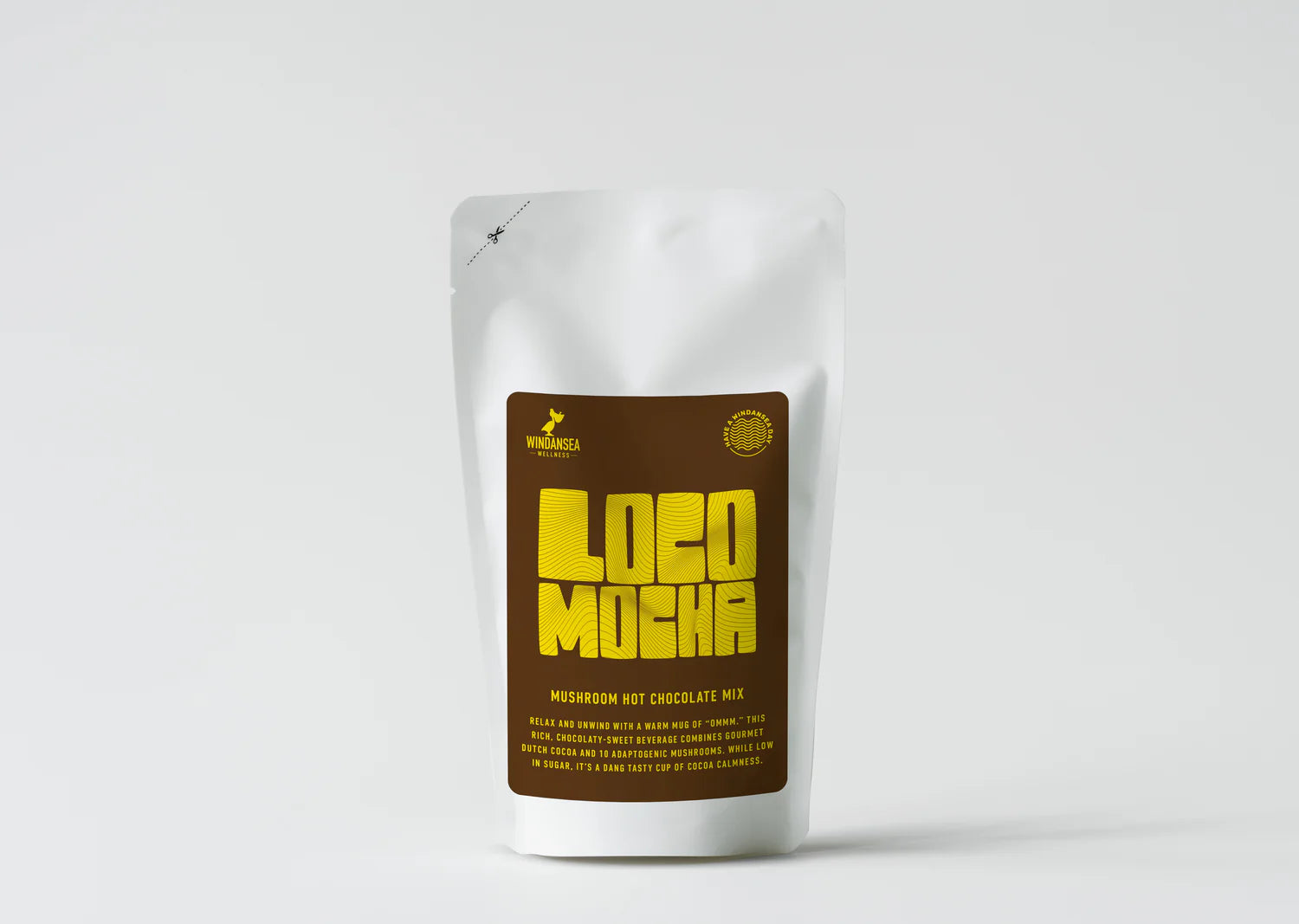 Windansea Coffee - Loco Mocha Mushroom Hot Chocolate Mix - 80g - 640mg Mushroom Blend per Serving - 10 Servings image 0