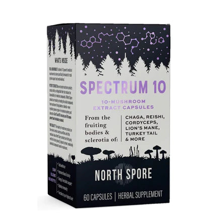 North Spore - Spectrum 10 Organic Multi-Mushroom Extract Capsules - 60ct - 60 Servings image 1