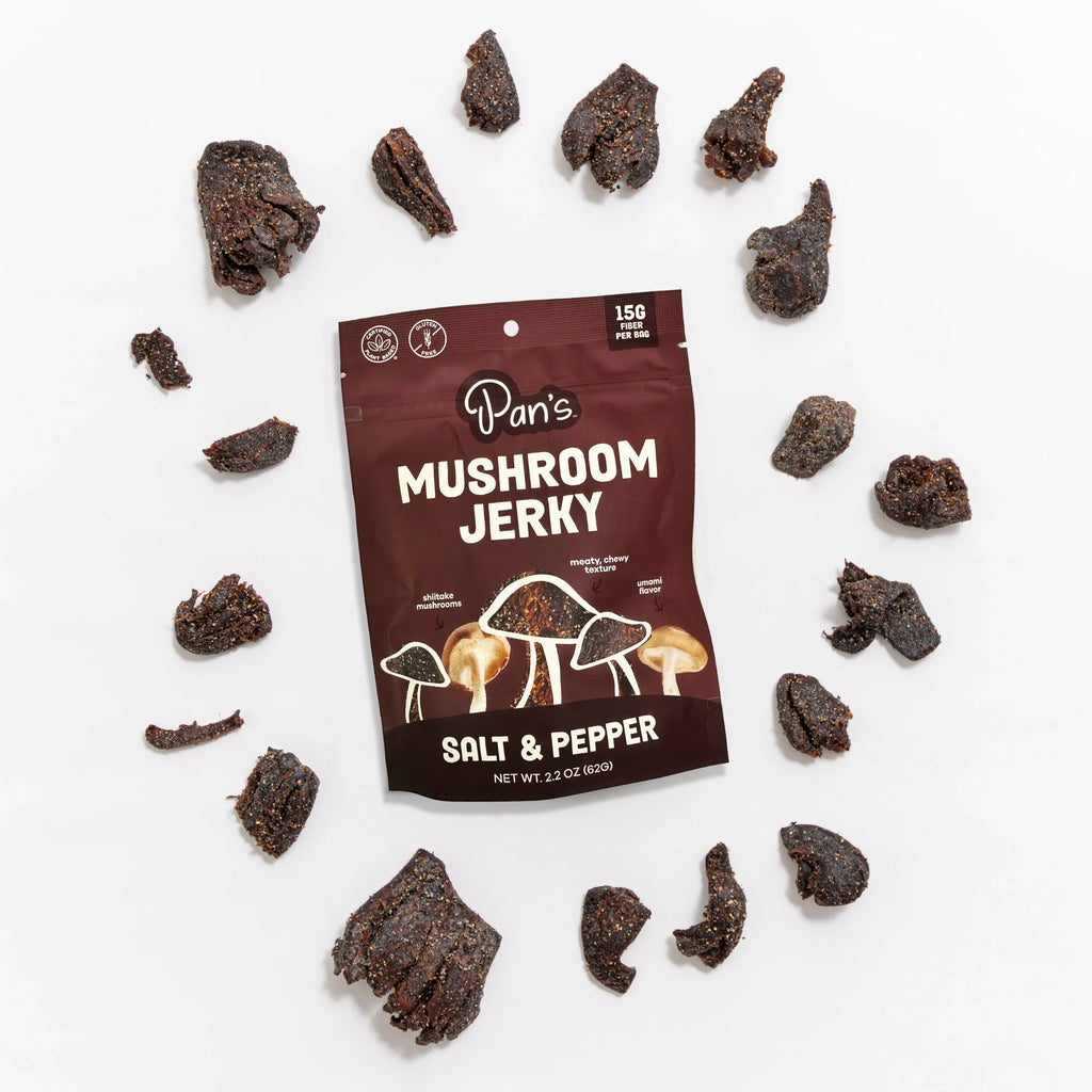Pan's Mushroom Jerky - Salt &amp; Pepper Mushroom Jerky - Shiitake - 62g - 2 Servings image 4